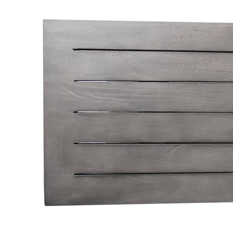 CoastalVogue Serenity Antique Gray 30" Teak Shower Bench with Shelf - 30