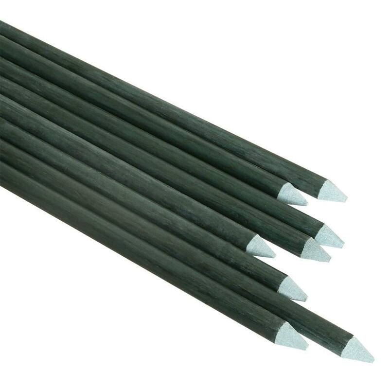 Agfabric Garden Stakes Plant Supporting Stakes Pack of 8, Dark Green - 1/4''x4'