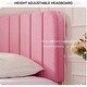 preview thumbnail 12 of 25, Twin Upholstered Platform Bed Frame with Headboard and 12 Wooden Slats, Adjustable Height,