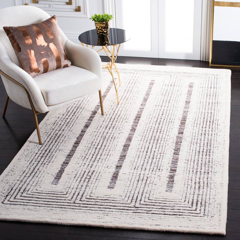 SAFAVIEH Handmade Metro Joele Modern Wool Rug - 3' x 5' - Grey/Ivory