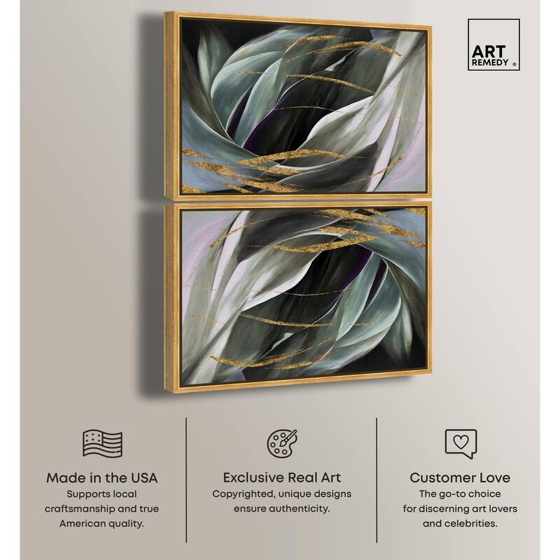 Sage Green Glam Canvas by Art Remedy