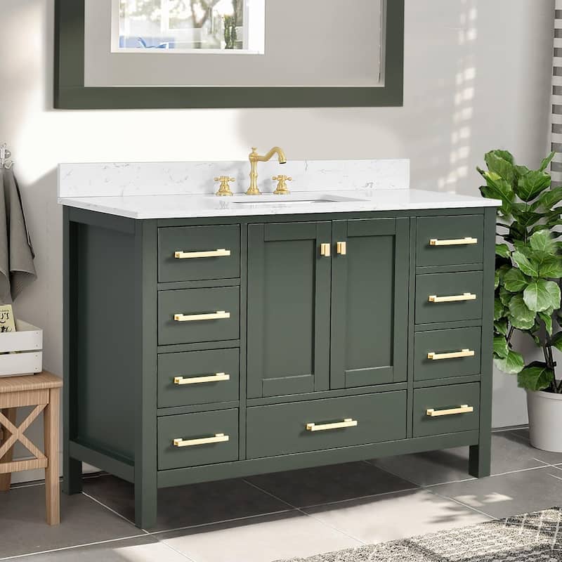 Proox 48 in Freestanding Bath Vanity Engineered Countertop and Porcelern Sink