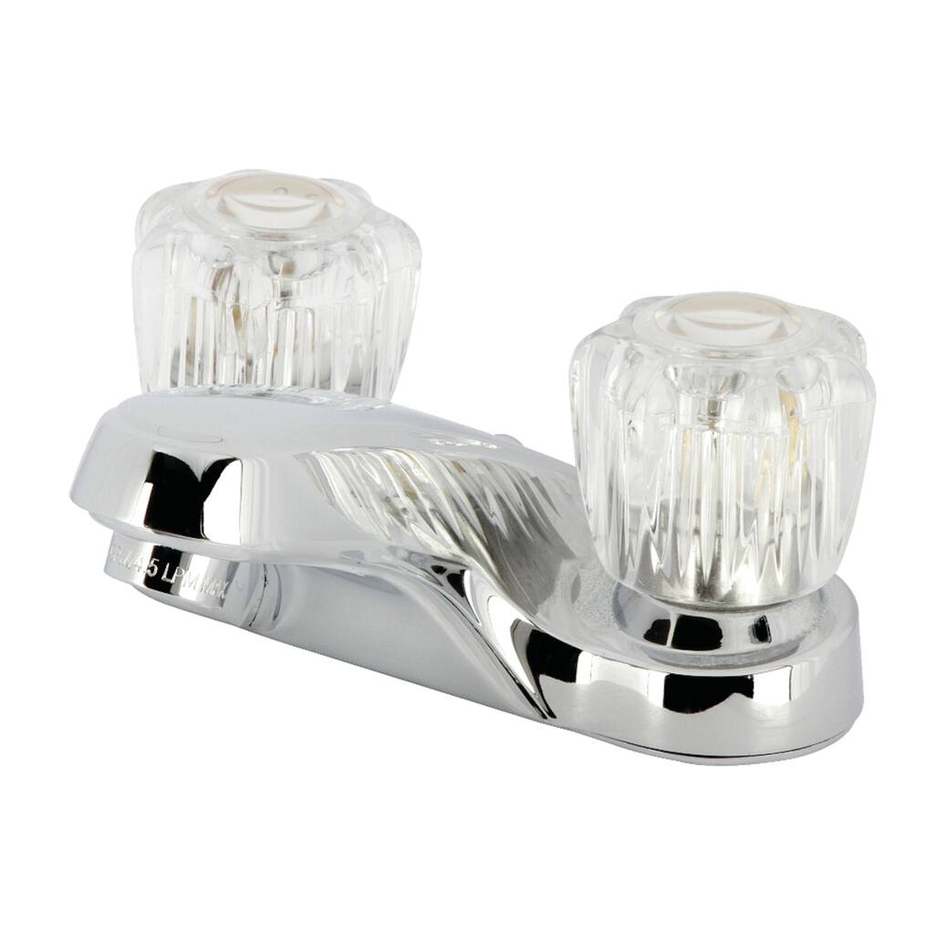 Kingston Brass Two-Handle 2-Hole Deck Mount 4" Centerset Bathroom Faucet in Polished Chrome