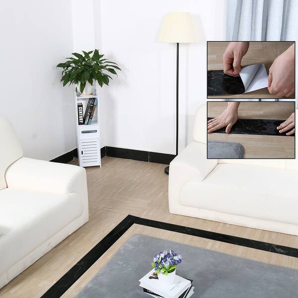 Shop Living Room Floor Self Adhesive Skirting Wall Waist Line Border Sticker Black Marble 16 4 Ft On Sale Overstock 28954878