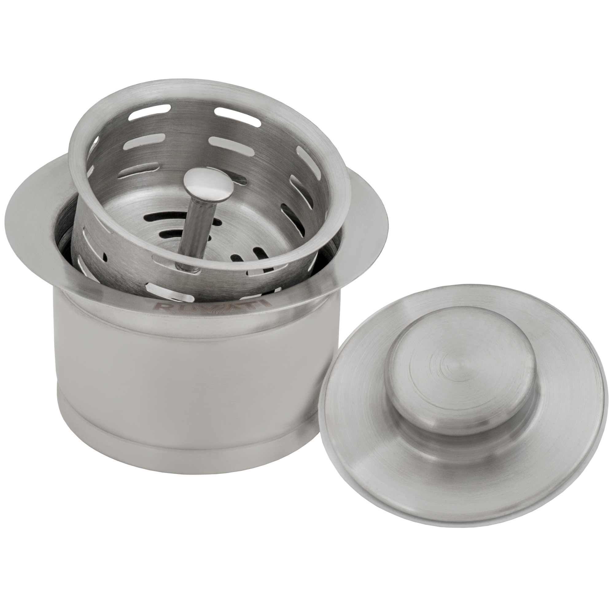 Ruvati Extended Garbage Disposal Flange with Deep Basket Strainer and Stopper - Stainless Steel - RVA1052ST - Stainless Steel