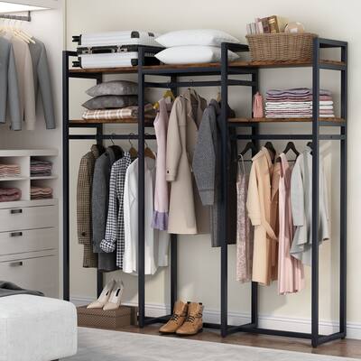 Tribesigns Garment Rack, 75 inch Freestanding Closet Organizer for Hanging Clothes