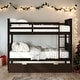 preview thumbnail 13 of 32, Full over Full Bunk Bed with 2 Drawers and Ladder for Bedroom Espresso