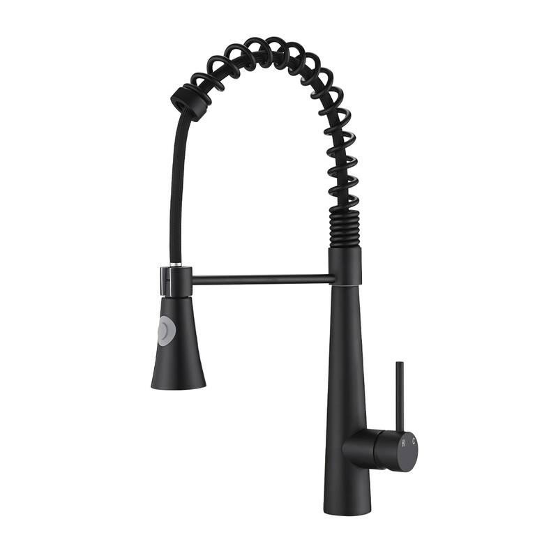 Commercial Kitchen Faucet with Pull Down Sprayer and Magnetic Docking Spray Head - Matte Black