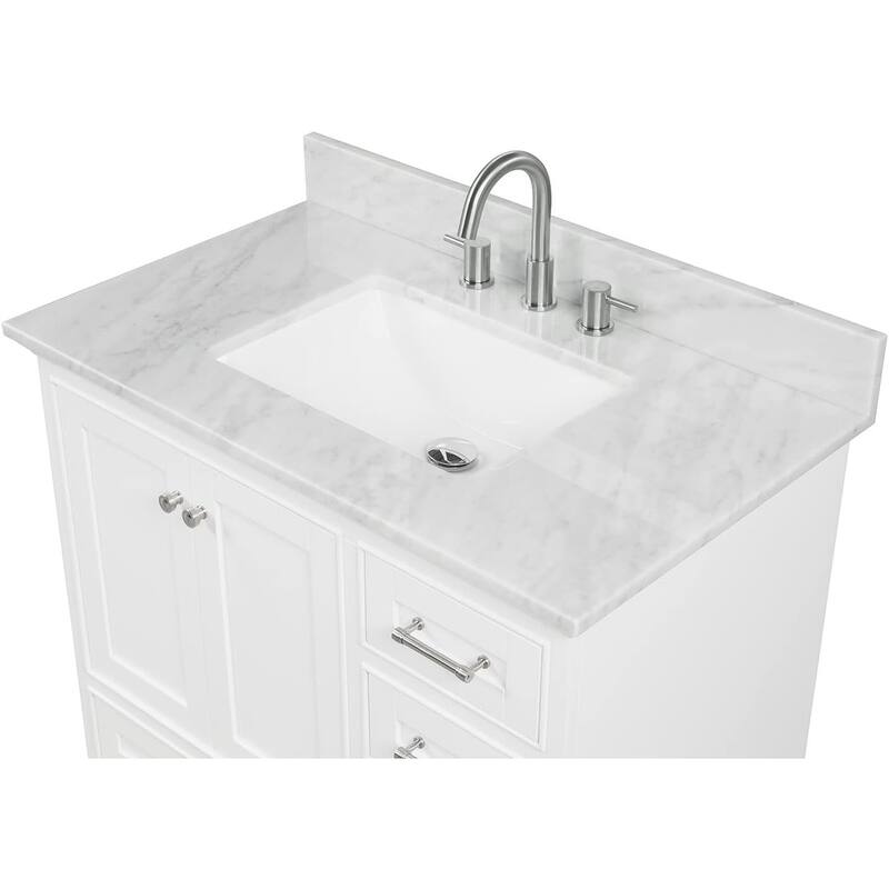 Blossom Copenhagen 36" Solid Wood Bathroom Vanity w/ Marble Top & Sink