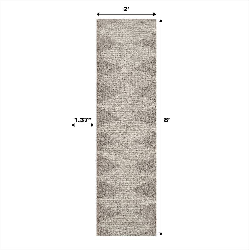JONATHAN Y Arenal Diamond Stripe Geometric Shag Area Rug