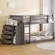 preview thumbnail 2 of 11, Twin over Twin Bunk Bed wGuardrail, Cabinet, 4 Drawers,3 Shelves,Grey