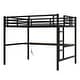 preview thumbnail 10 of 11, Metal Full Size Loft Bed with Power Outlet and LED Lighted, Space-Saving, Noise Reduced, Black