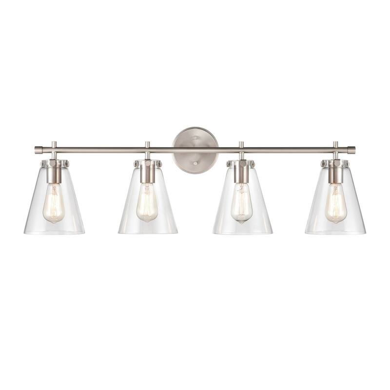 Millennium Lighting Aliza 4 Light Vanity Fixture with Clear Glass Shades - Brushed Nickel