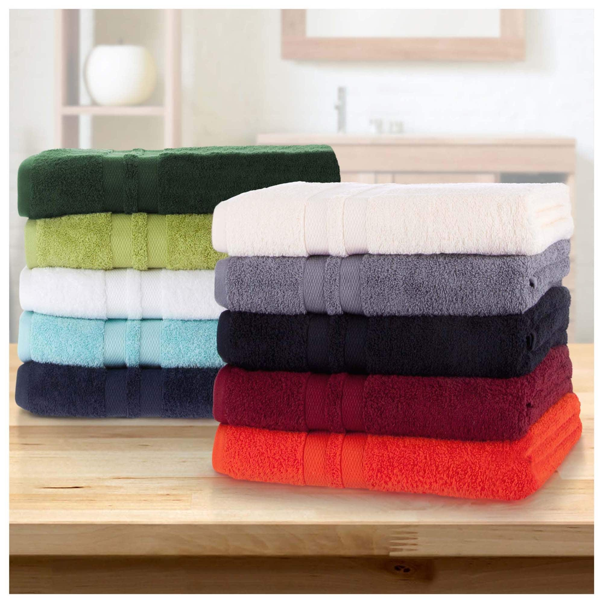 Superior Ultra-Soft Cotton Solid Medium Weight Bath Towel Set of 2