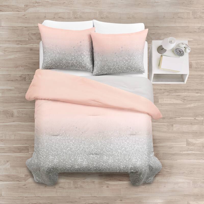 Lush Decor Glitter Ombre Metallic Print Comforter Set