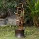 preview thumbnail 1 of 5, 43.1in. H Rain Forest Bronze Metal Leaves Cascading Polyresin Fountain