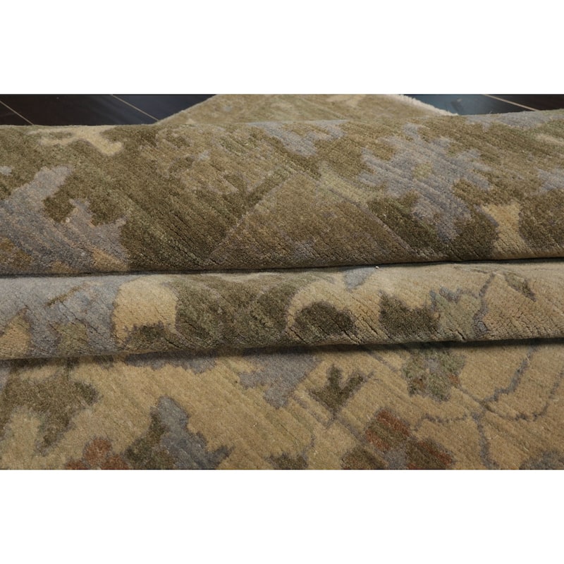 9'11''x13'4'' Hand Knotted Crafts Beige Oushak Wool Oriental Rug - 9' 11'' x 13' 4''