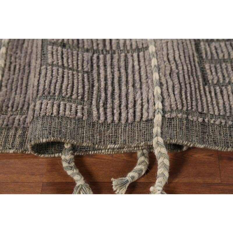Moroccan Modern Area Rug Handmade Geometric Wool Carpet - 7'8"x 10'6"