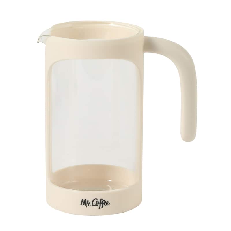 Mr. Coffee French Press Coffee Maker, 31 oz Borasilicate Glass & Frame and Plunger, Includes Coffee Scoop
