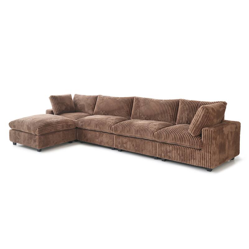 L-shaped Soft Plush Upholstered Modular Sectional Sofa Deep Living Room Couch