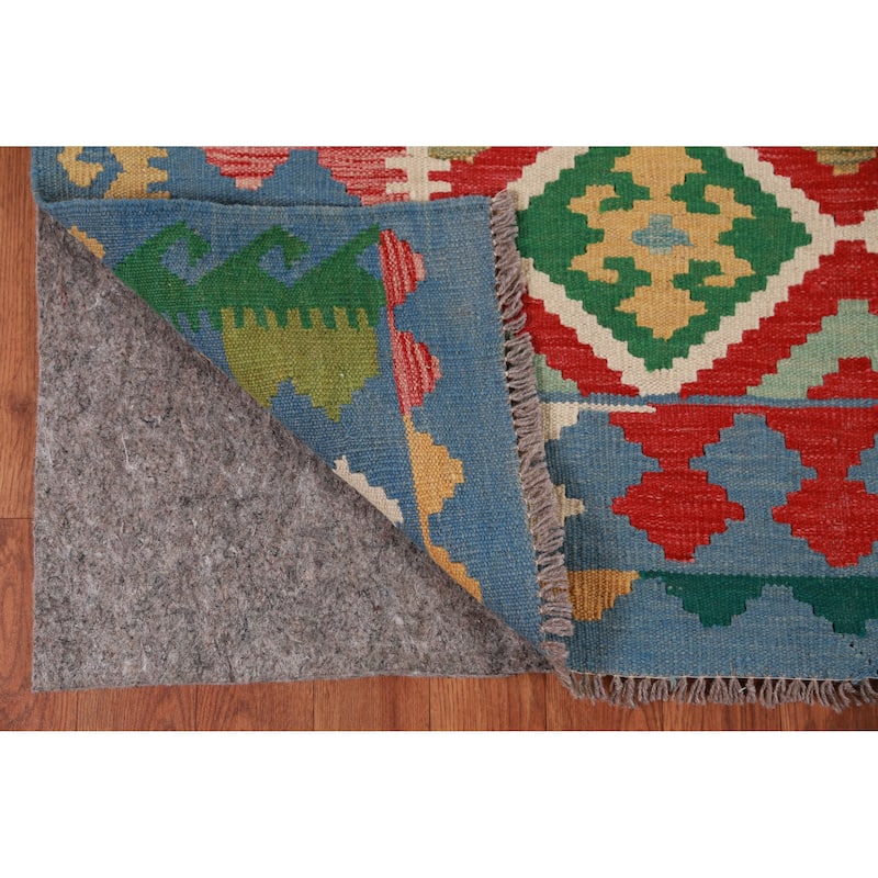 Kilim Oriental Area Rug Flatweave Wool Carpet - 5'11" x 8'3"