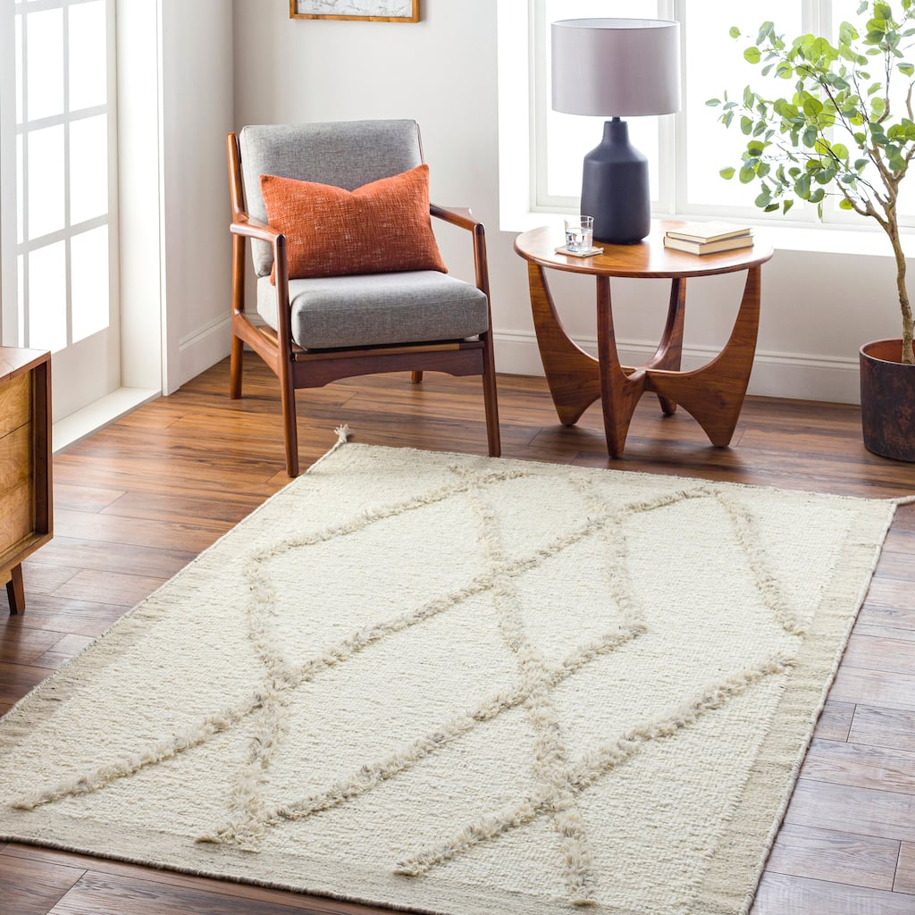 Turrvi Handmade Global Geometric Wool Area Rug