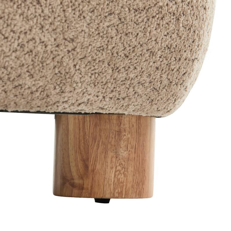 Christopher Knight Home - Modern Boucle Upholstered Accent Chair with Solid Rubberwood Legs