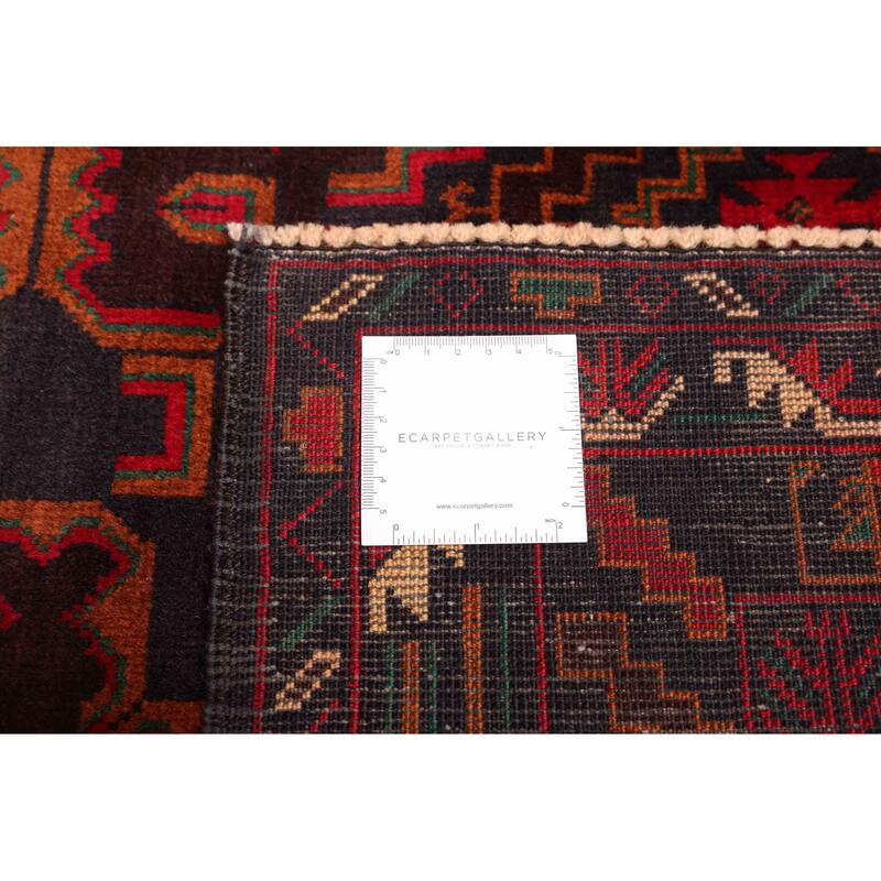 ECARPETGALLERY Hand-knotted Teimani Black, Red Wool Rug - 3'10 x 6'7