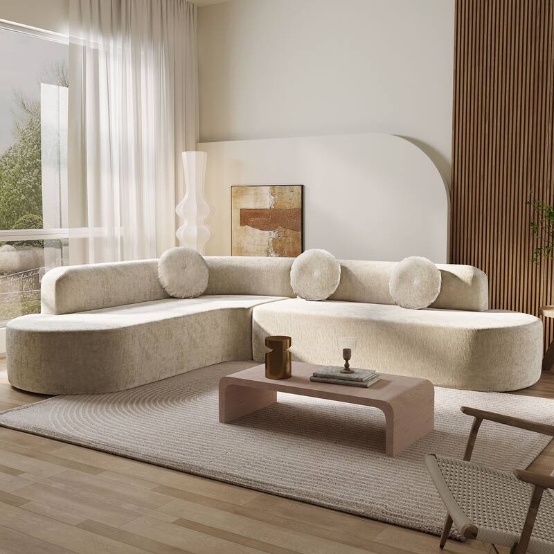 Christopher Knight Home - Mirod 122'' Extra Large Sectional Sofa with Elegant Curved Design and Plush Round Cushions