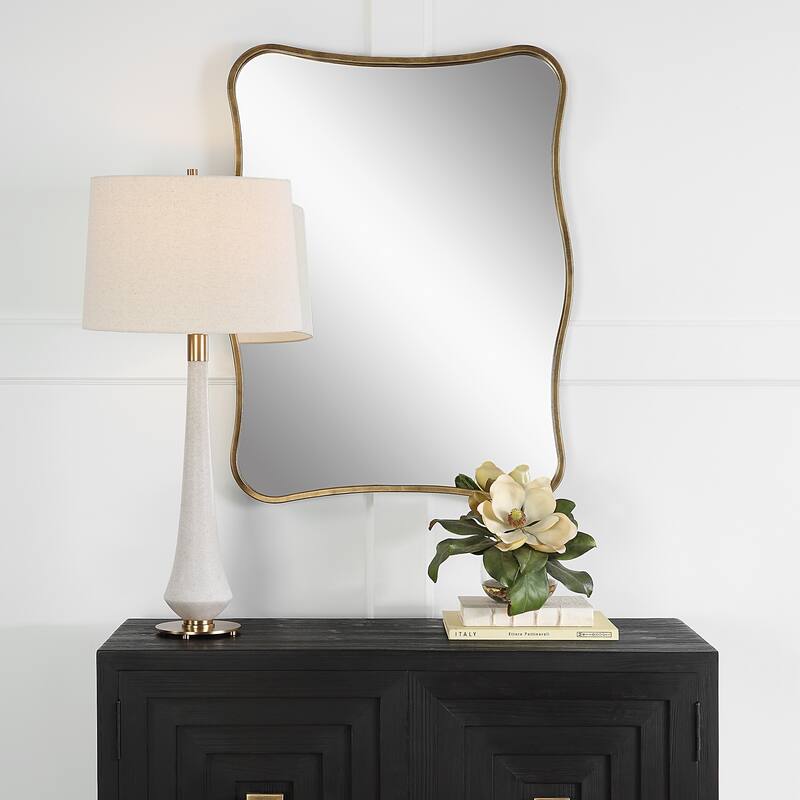 Uttermost Pavia Curvy Vanity Mirror - 27.5"W x 36.25"H x 1.5"D