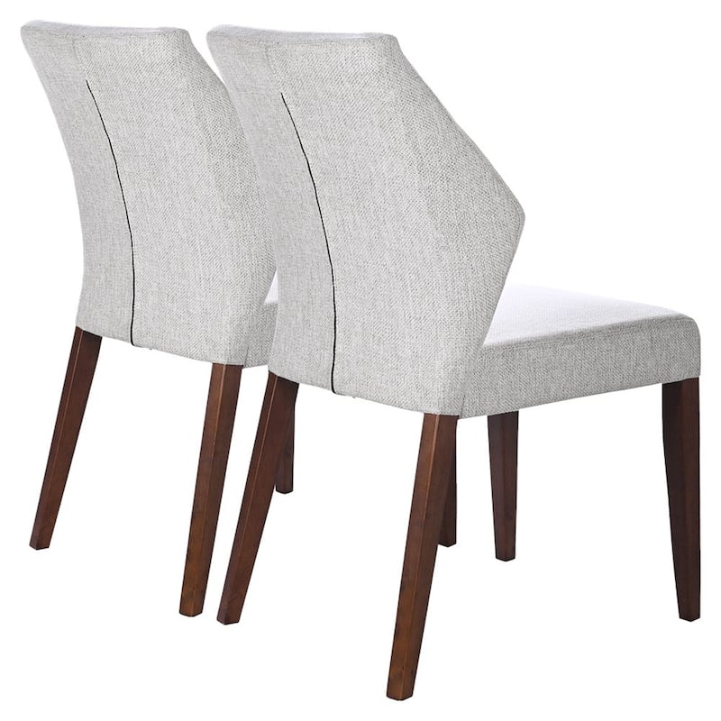 GDFStudio - Luca Modern Upholstered Fabric Dining Chair with Solid Wood Frame & Padded Back, Set of 2 - 25"