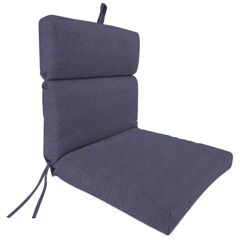 22" x 44" Outdoor Chair Cushion with Ties and Loop - 44'' L x 22'' W x 4'' H - Solid Denim