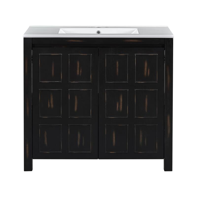 72" Bathroom Vanity Set with Double Vanities (Separate), Ceramic Sinks