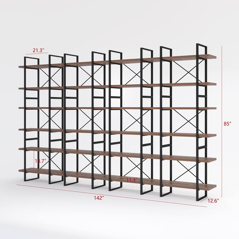 Davee Antique Color library Display and Storage Bookshelves - 85" H x 142" W x 12.6" D