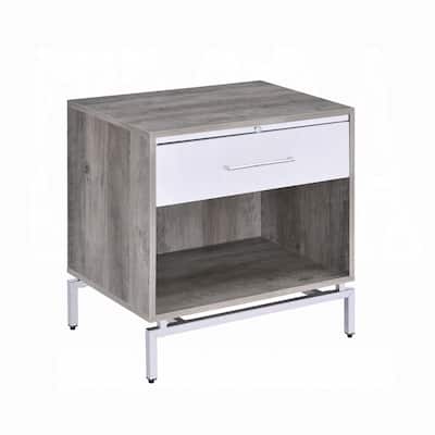 1 Drawer Nightstand with Open Shelf