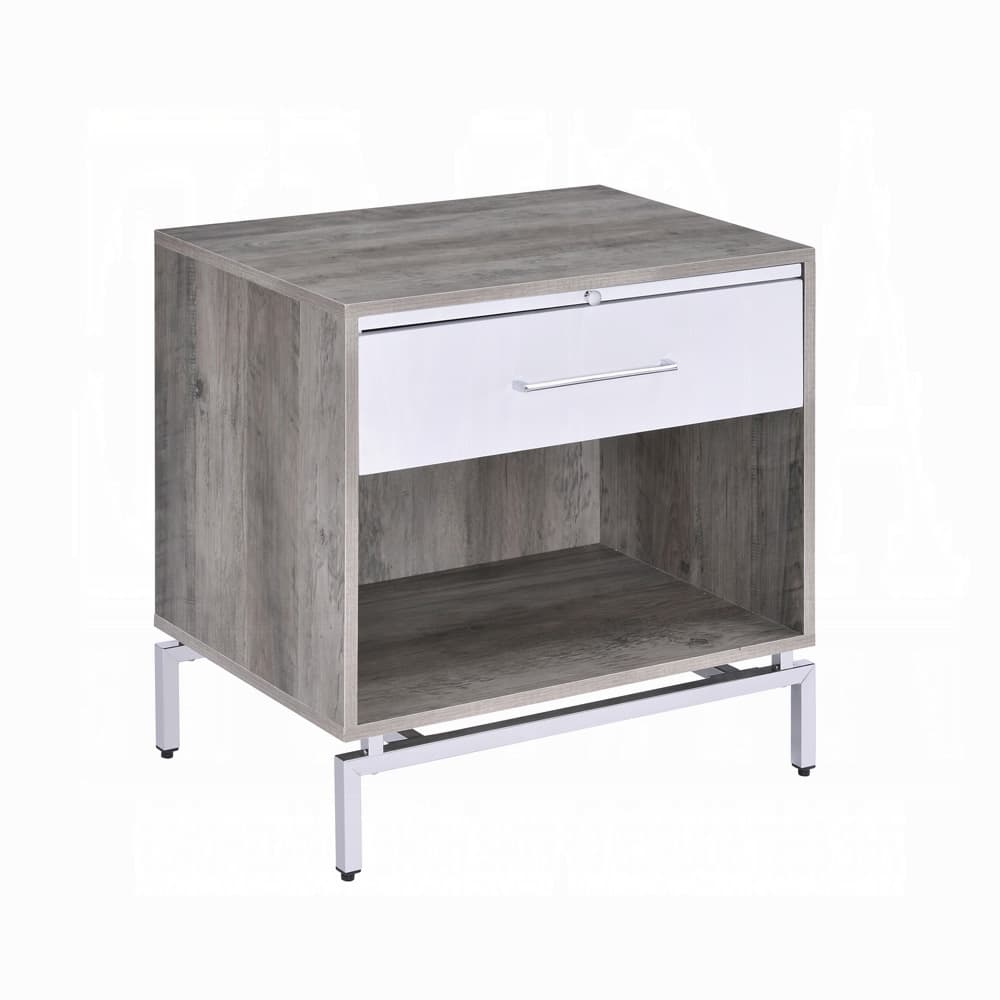 1 Drawer Nightstand with Open Shelf