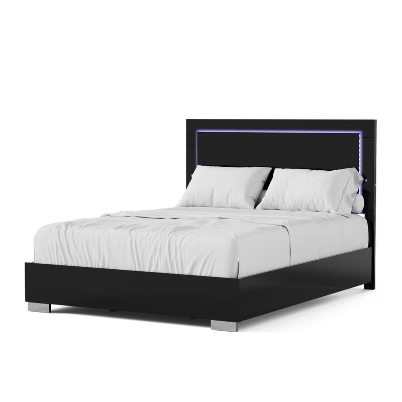 Furniture of America Erina Modern Glossy 5-Piece Panel Bedroom Set