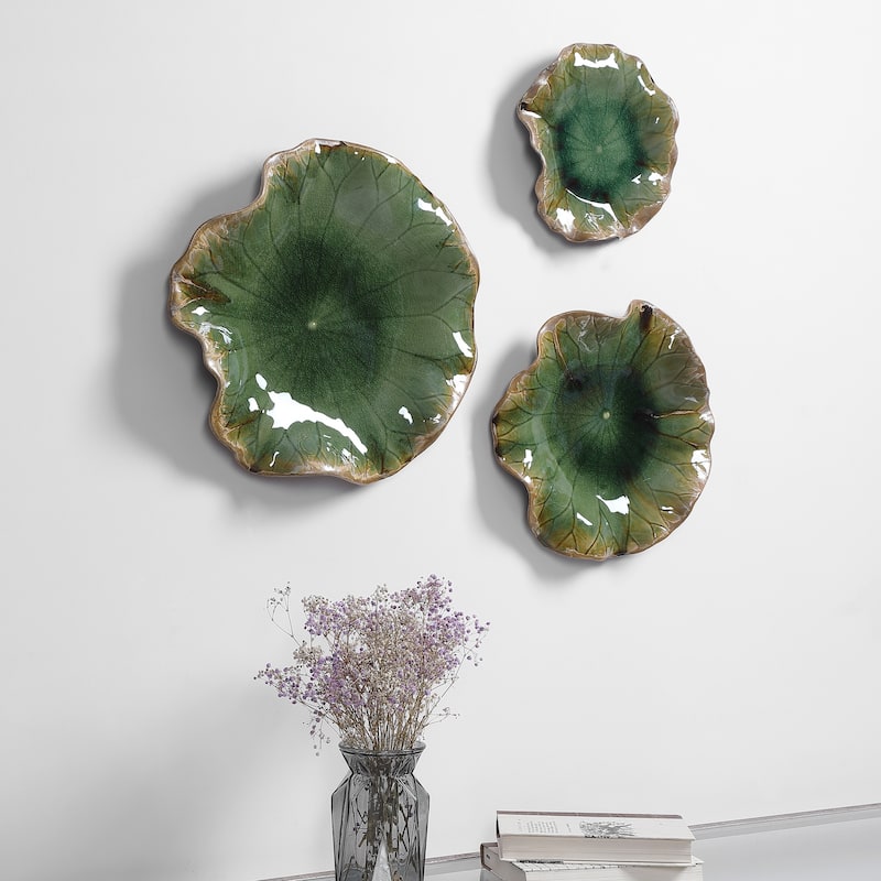 Uttermost Abella Green Ceramic Wall Decors (Set of 3)