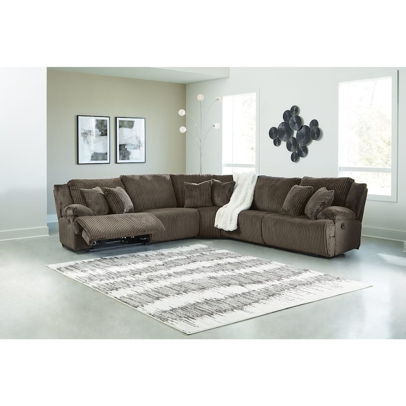Signature Design by Ashley Top Tier Brown 5-Piece Reclining Sectional - 134"W x 134"D x 41"H