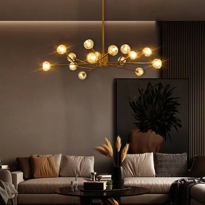 Modern American Chandelier Golden Iron - 15 Bulb