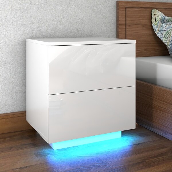 bedside table with led