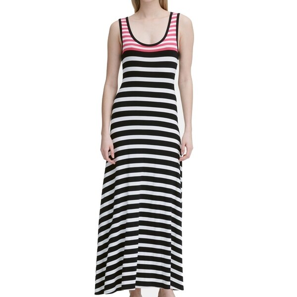 calvin klein striped maxi dress