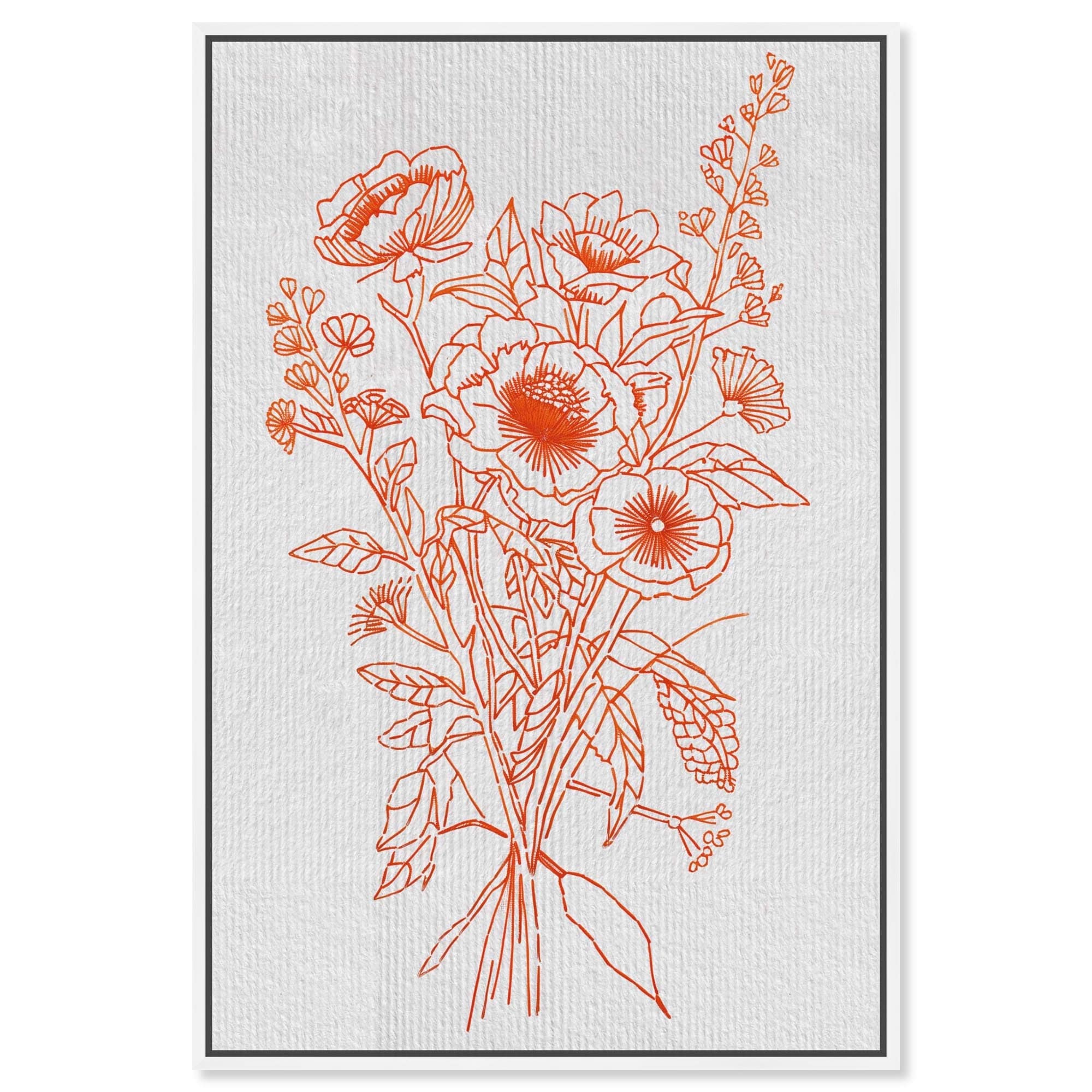 Orange Bouquet Embroidery Canvas Classic Cottage Art by Art Remedy