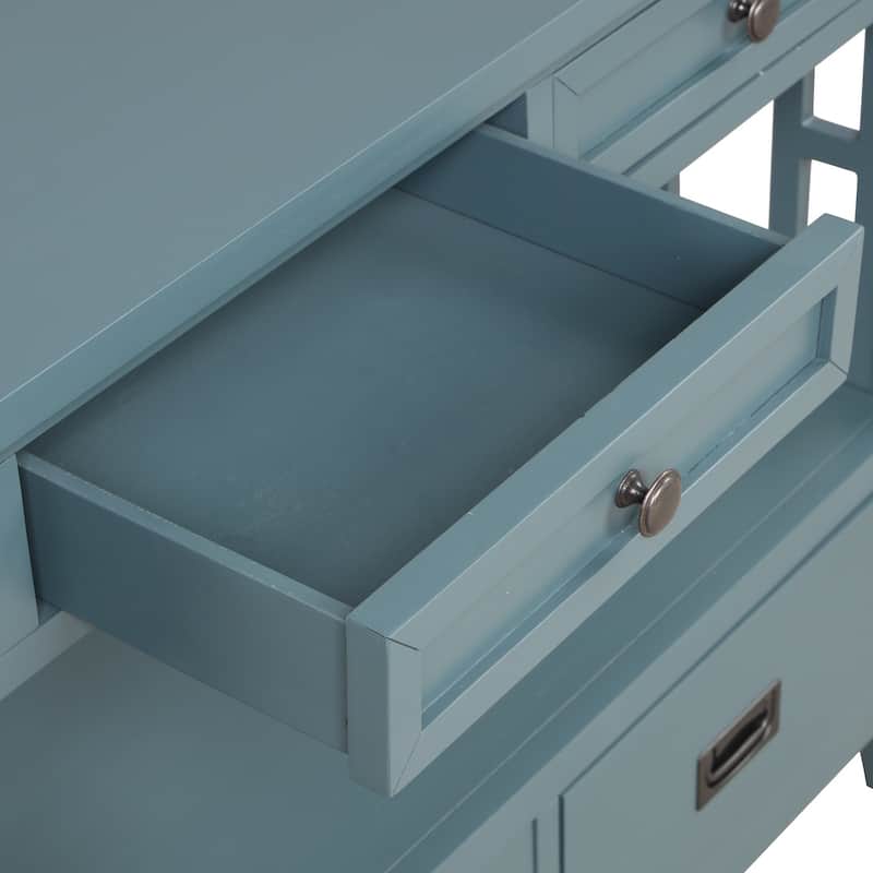 36'' Vintage Entryway Table with 4 Drawers and 1 Storage Shelf