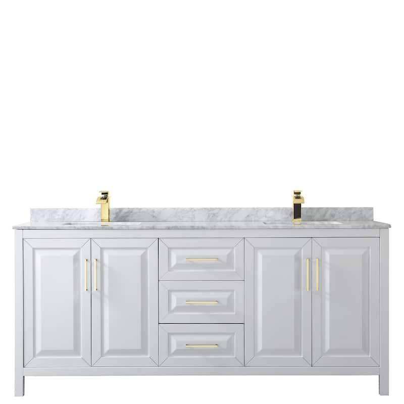Daria 80-inch Double Vanity, Marble Top, No Mirror