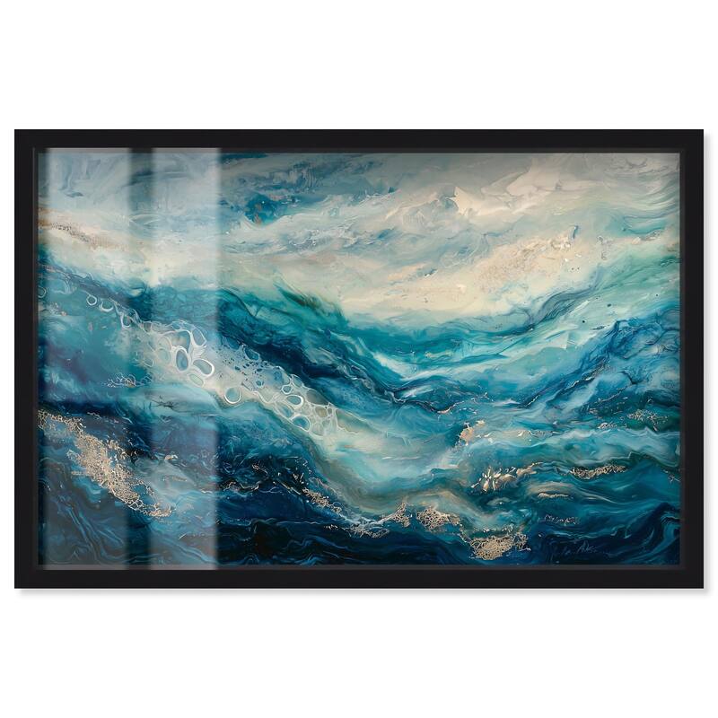 Jeweled Waters Shadowbox by Art Remedy - Black - 36" x 24"