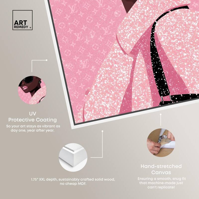 Pink Luxury Woman Canvas by Art Remedy