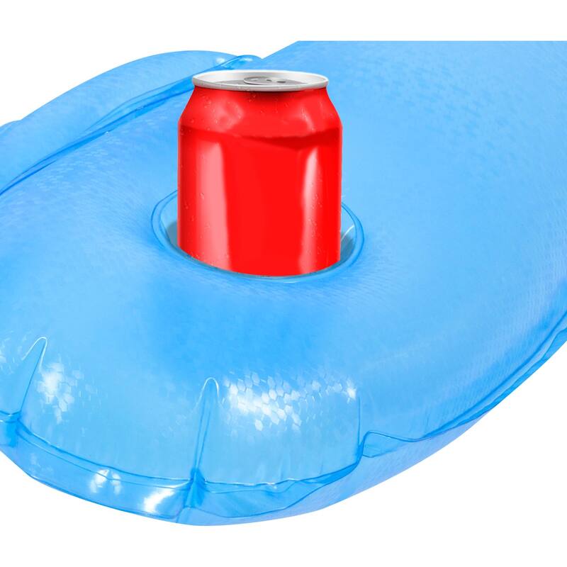Blue Mosaic Water Lounger with Cup Holders and Backrest 50-Inch - 50"