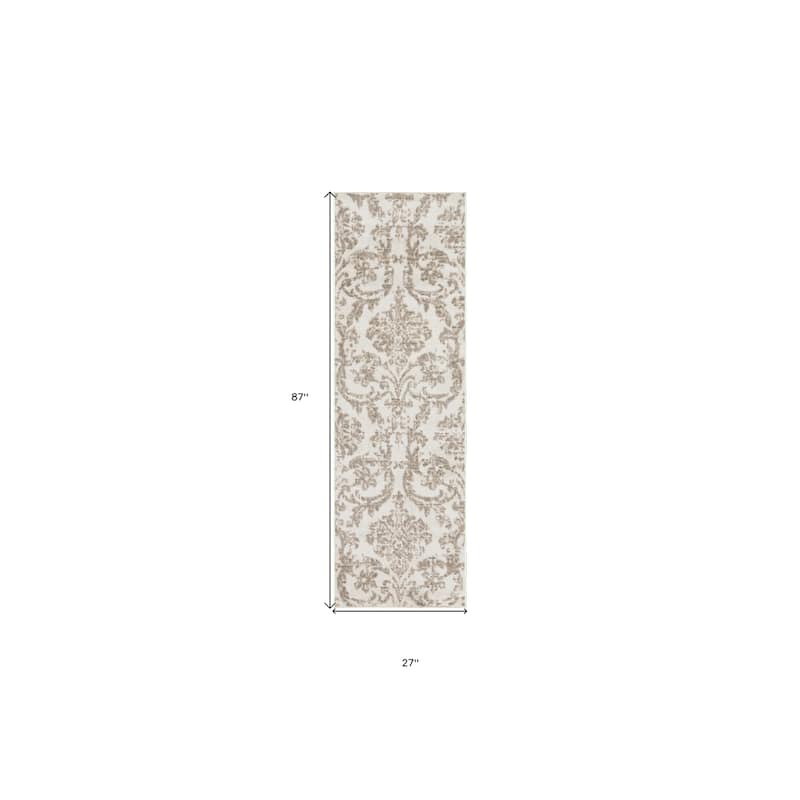 Foyu Power Loomed Distressed Abstract Stain Resistant Area Rug By HomeRoots - 87' X '27' X '0.5