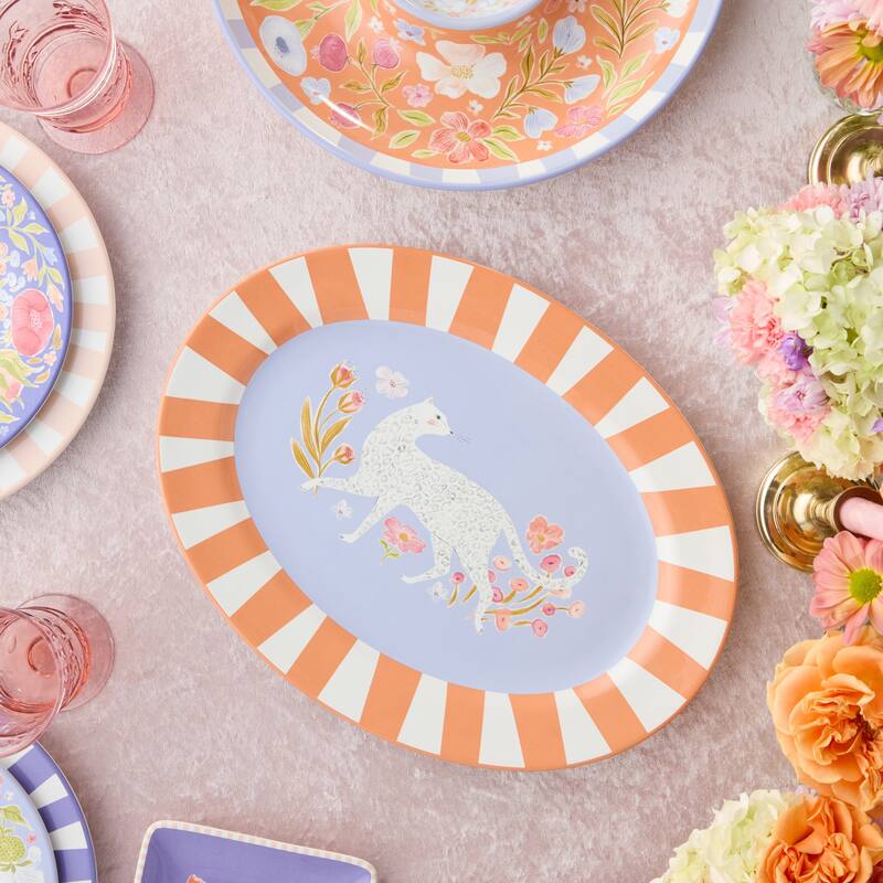 Certified International Menagerie Oval Platter - 15.75"L x 12.75"W x 1.00"H